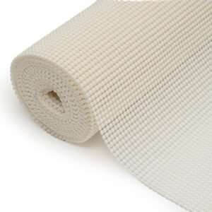 Beaded Grip Durable Non-Adhesive Non-Slip Shelf and Drawer Liner, 12" x 20', White